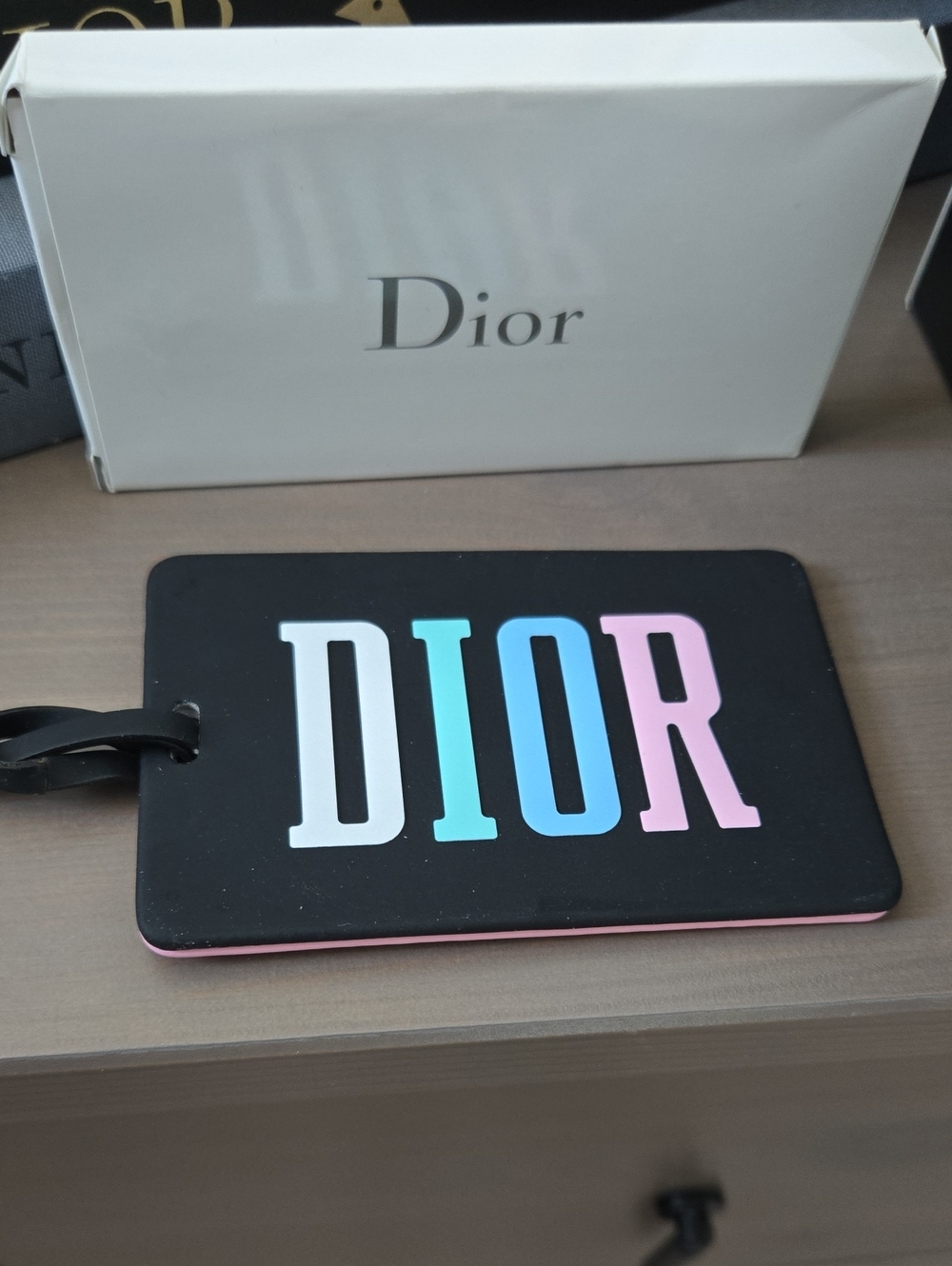 Rare Dior Mirror Pastel Bold Logo & Black Novelty Mirror Limed Edition W/ Box
